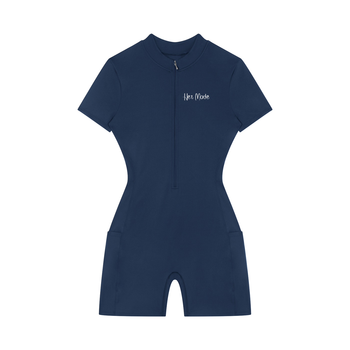 Women's Quarter-Zip Short Sleeve Romper