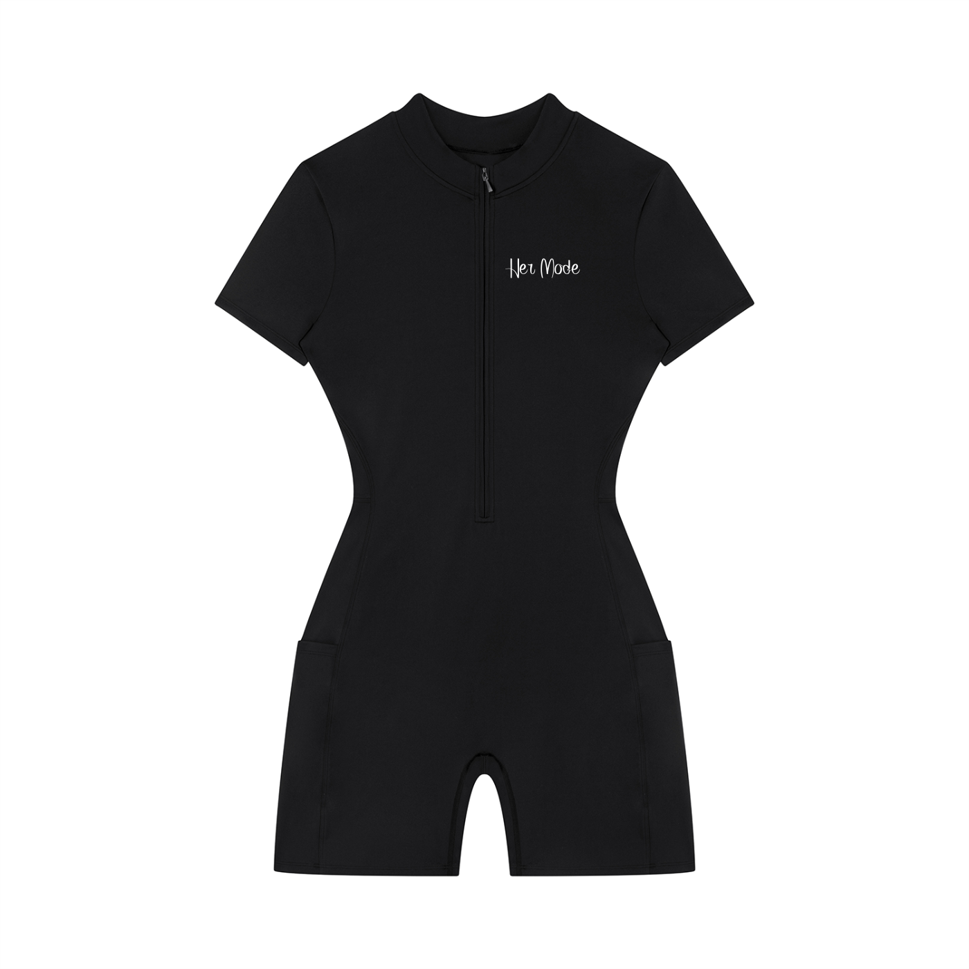 Women's Quarter-Zip Short Sleeve Romper
